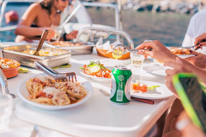 Sunset Caldera Sailing Cruise - White Beach and Santorini’s volcanic coast