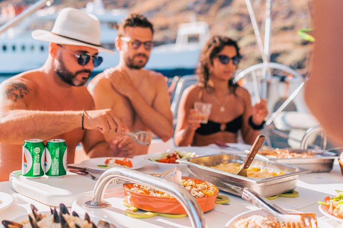 Sunset Caldera Sailing Cruise - Akrotiri Lighthouse and the route toward the caldera