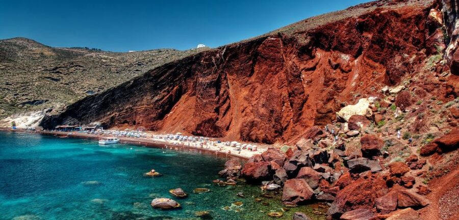 Thera: 4-Hour Santorini Beach Private Tour - Red Beach delivers the strongest scenery
