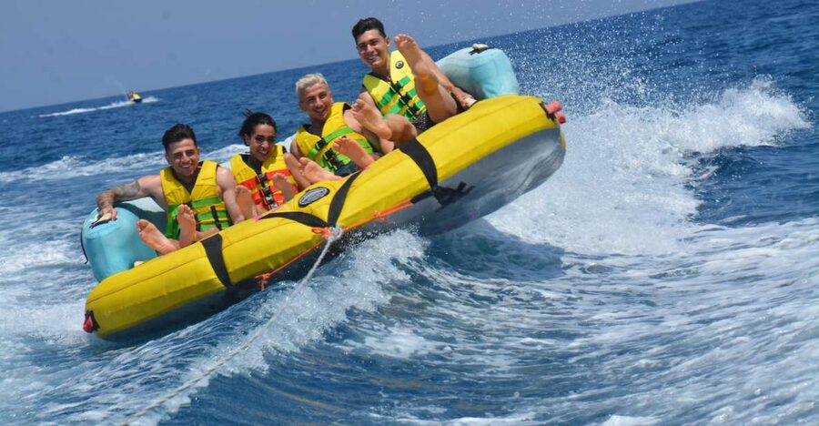 Thrill Waves Tubing at Perivolos Beach, Santorini - Perivolos Beach sets the scene