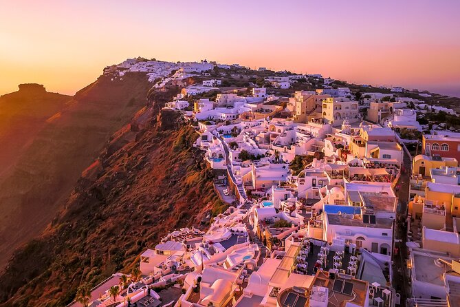 Top Spots Bus Tour in Santorini with Transportation - Fira shows the capital above the cliffs